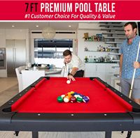 Table de billard GoSports 6-8 pieds, pas de montage, choisissez votre couleur, portable, matériau synthétique, comprend un jeu complet de billes, 2 queues, craie