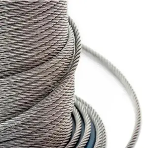 Wholesale Price Fitness Equipment Control Cable 304 316 Stainless Steel Wire Rope 1x7 7x7 7x19 6x19+FC Wire Cable Railing