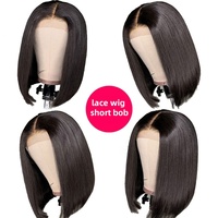 Perruque Bob Lace Front transfrontalière style européen et américain 13x4, peut être permanentée/teinte, perruque complète