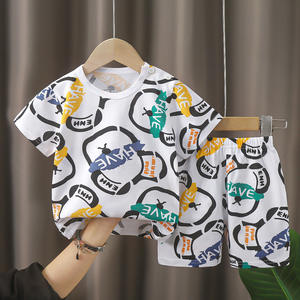 Conjunto de ropa de algodón con estampado de oso de dibujos animados para bebés, niños pequeños, traje de 2 piezas para recién nacidos de 0 a 6 meses y 6 a 9 meses - Product Image 4