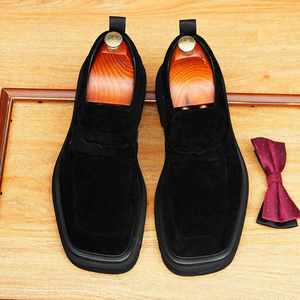 Zapatos de Vestir de Cuero para Hombre de Alta Calidad, Estilo Británico, Punta Redonda, Transpirables, Antideslizantes y Resistentes al Desgaste - Product Image 4