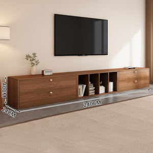 Soportes de <span class=keywords><strong>TV</strong></span> extensibles rectangulares minimalistas de nogal con 3 cajones para sala de estar Muebles Unidad de <span class=keywords><strong>TV</strong></span> Gabinete de centro de entretenimiento - Product Image 5