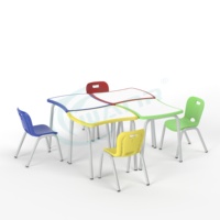 Mobilier scolaire préscolaire en plastique au design moderne Tables et chaises de pépinière colorées pour enfants pour la maison, le bureau et la maternelle
