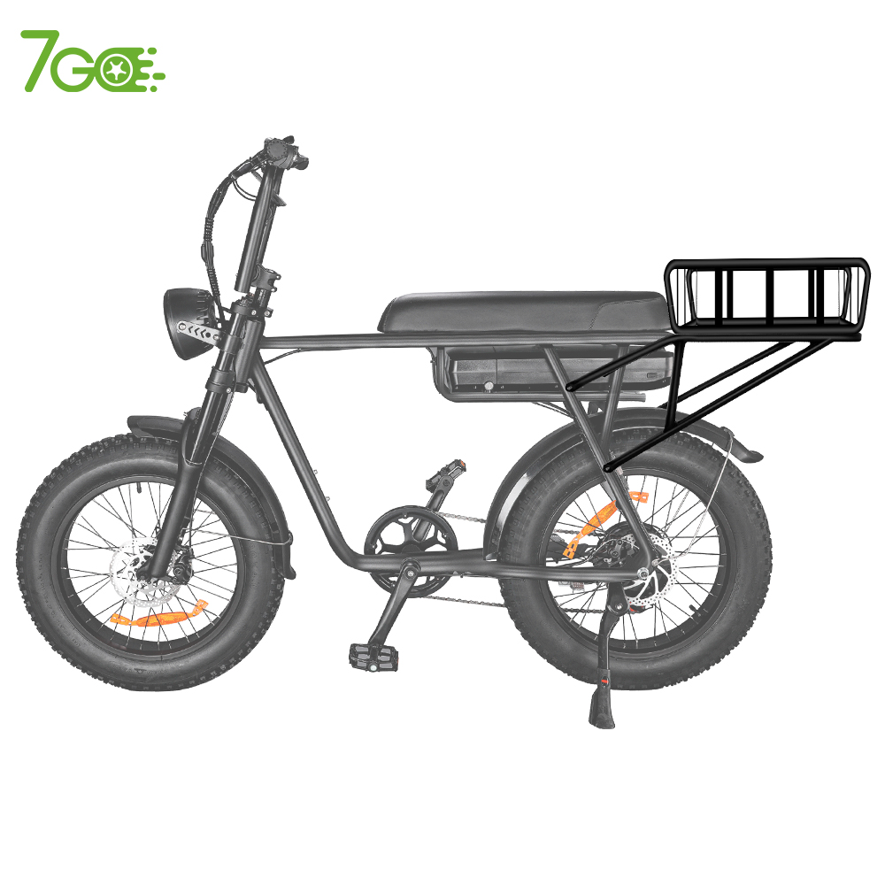 7Go accessori bici elettrica di alta qualità cargo posteriore portaoggetti cesto portaoggetti all'ingrosso ferro da bicicletta posteriore e bici cesto ebike