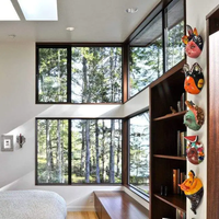 Ventanas Grandes de Aluminio de Piso a Techo con Vista Panorámica, Estilo de Ventana Panorámica Extra Grande de Vidrio Fijo