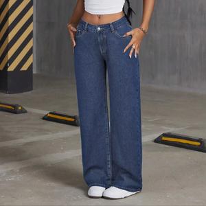 Jeans <span class=keywords><strong>de</strong></span> Mezclilla Vintage <span class=keywords><strong>de</strong></span> <span class=keywords><strong>Alta</strong></span> Calidad para Dama, Corte Recto y <span class=keywords><strong>Cintura</strong></span> <span class=keywords><strong>Alta</strong></span>, <span class=keywords><strong>de</strong></span> Algodón Cómodo, para Verano y Traslados Diarios, Nueva Moda <span class=keywords><strong>de</strong></span> Otoño - Talla XL - Product Image 1