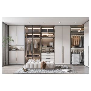 Prima precio competitivo diseño moderno tablero <span class=keywords><strong>de</strong></span> partículas <span class=keywords><strong>de</strong></span> melamina tamaño personalizado Fácil instalación armario - Product Image 1