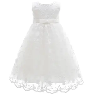 Vente en gros OEM ODM Robe de baptême pour bébé fille ensemble de robes de baptême pour bébé blanc