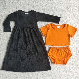 Conjunto de Sudadera con Capucha con Volantes y Estampado de Calabaza de Halloween para Niña - Product Image 3