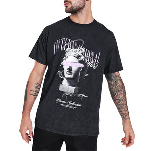 T-shirt col ras du cou de grande taille pour homme, Hip-Hop, imprimé, personnalisé, en coton solide, large, vente en gros - Product Image 1