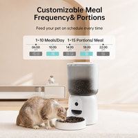Distributeur automatique de nourriture pour animaux de compagnie avec caméra 480P, 3,7 L, contrôle par application, enregistrement vocal de 10 secondes, interphone vocal, alimentation programmée, distributeur de nourriture pour chats et chiens