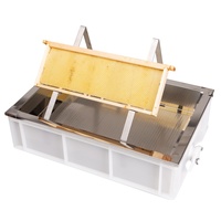 Vente chaude transfrontalière : Ensemble de 3 pièces en acier inoxydable pour l'apiculture, pour la préparation du miel, avec boîte de rangement argentée/blanche/jaune et seau à miel coulant