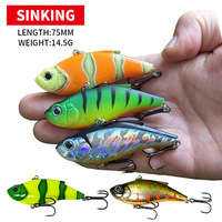 NOUVEAU MAJOR Leurre VIB coulant 75mm 14.5g ABS, appât dur, 10 couleurs, pour achigan, brochet, perche