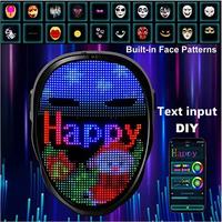 Masque facial LED numérique ultra-léger et fin 2025, programmable pour Halloween, rave, mascarade, nouveaux masques de fête