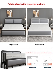 Portable Simple Double Fer <span class=keywords><strong>Lit</strong></span> Durable Cadre En Métal Simple Pliant Conception Style Moderne pour La Maison Appartement Bureau Déjeuner Pause Sieste - Product Image 5