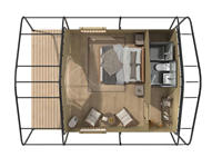 Tente de Glamping Double PVC Quatre Saisons Facile d'Entretien, Villa de Plage de Luxe, Tentes Safari, Maison en Bois Extérieure Imperméable 2