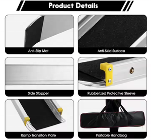 <span class=keywords><strong>Rampa</strong></span> de carga de silla de ruedas de aluminio telescópica ligera portátil, capacidad de 340kg, inclinación personalizable <span class=keywords><strong>para</strong></span> <span class=keywords><strong>escaleras</strong></span> de coche y motocicleta - Product Image 3