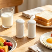 Pot à bougie en verre de porcelaine blanche, salière, distributeur d'épices, micro-ondable, durable, écologique, résistant à la chaleur, parfumé, 4 oz, pour la maison