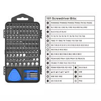 Kit de tournevis de précision en acier 122-en-1 avec 101 embouts magnétiques pour téléphone portable, smartphone, tablette et PC