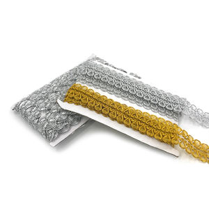 Сделай сам, Полиэстеровая одежда, татуировка, кружевная отделка, ткань S-образной формы, плетеная отделка, кружевные края, шитье, Одежда для танцев, костюм, Золотая, серебряная кружевная отделка - Product Image 6