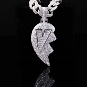 Popular Fine <b>Jewelry</b> Ice Out Moissanite Pendant 925 Sterling Silver Gold Plated Hip Hip Moissanite <b>Charm</b> Pendant for Necklace - Product Image 5