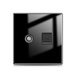 Panel de vidrio templado de alta calidad, estándar del Reino Unido, placa de enchufe doble para computadora - Product Image 4