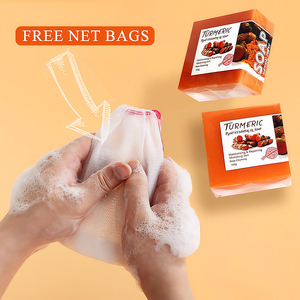 Savon au <span class=keywords><strong>Curcuma</strong></span>/Lait de Chèvre/Gingembre/Riz/Protéines de Soie/Sel Marin à l'Huile Essentielle, Gommage Nettoyant Corporel Éclaircissant et Adoucissant pour Cuticules et Peau - Product Image 6