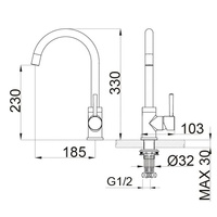 Robinet de lavabo moderne à arc haut chromé, mitigeur monocommande