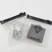 Sacs d'emballage de bijoux de mode avec logo personnalisé, petit sac à fermeture éclair en plastique transparent, mini sac zip-lock en PVC transparent, boîte à bijoux