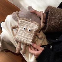 Dessin animé fini mignon agneau tissé sac tricoté à la main laine sac mode Parent-enfant unique épaule sac à bandoulière nouveau