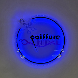 Logo d'entreprise personnalisé, enseigne acrylique 3D à <span class=keywords><strong>LED</strong></span> pour salon de beauté, manucure, cheveux, studio, décoration murale, nom de l'entreprise - Product Image 6