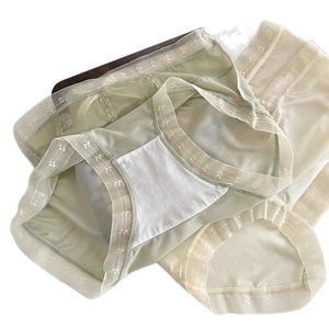Wholesale Pastel Solid Panties Cool Gloss Satin Sheer Dot Mesh Contrast <strong>Mini</strong> Bow <strong>Women</strong> Underwear Multi Color Daily <strong>Briefs</strong> - Product Image 5