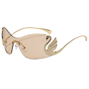 Gafas de Sol Swan sin Marco con Borde Recto y Protección UV400, Moda Europea y Americana para Mujer, Personalidad Moderna, Vanguardistas de Alta Gama - Product Image 6