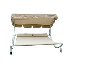 Double Sun Lounger Metal Patio Lounge Chair <strong>with</strong> <strong>Canopy</strong> for <strong>Outdoor</strong> Pool Hotel Villa Bedroom School Application - Product Image 2