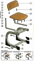 Chaise d'étudiant ergonomique moderne à dossier solide et pieds cabrioleurs, durable, avec structure métallique, idéale pour l'école, la salle de sport, la maison, le bureau, le salon, l'hôpital - Offre Spéciale