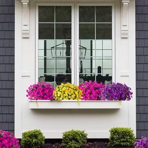 Bouquets de petites fleurs artificielles de glycines à bords blancs, plantes vertes modernes faites à la main, légères, pour Noël – Meilleures ventes - Product Image 4