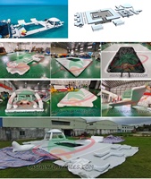 Jeu de sport nautique de luxe gonflable Bana plate-forme de quai gonflable plage fête Bana cabane flottante gonflable