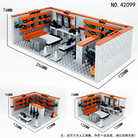 Ensemble de blocs de construction SWAT Armory, modèle de salle de rangement d'armes pliable avec équipement tactique, jouet éducatif pour enfants et collectionneurs 42099