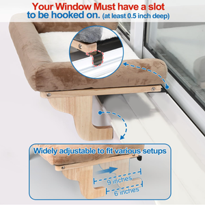 Letto di Lusso Sostenibile per Gatti Amaca da Finestra in Legno con Ventose Robuste e Durevoli Trespolo Sedile per Riposo Lettino di Sicurezza per Gattini - Product Image 6