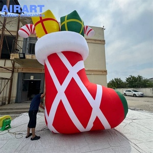 Ballon de boîte de cadeaux de <span class=keywords><strong>chaussette</strong></span> gonflable de décoration de fête de Noël de grande taille de 5m à vendre - Product Image 2