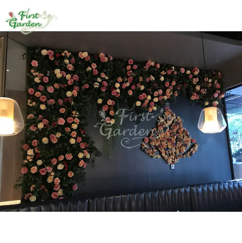 artificial flower plant wall panel wedding backdrop decoration customized mix colors good quality for stage