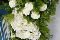 NINI Vente en gros de fleurs artificielles blanches et vertes, décoration d'arche florale haut de gamme pour mariage