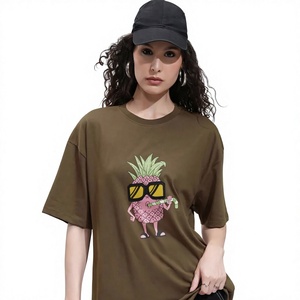 เสื้อยืดพิมพ์ลายผู้หญิงขายดี ผ้าคอตตอนผสมเนื้อนุ่ม เสื้อยืดกราฟิก แขนสั้น สไตล์ลำลอง รับผลิตแบรนด์ตามสั่ง ขายส่ง - Product Image 1