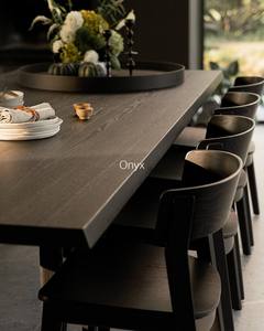 SINTERIOR BLACK ONYX DINING <b>TABLE</b> 220CM 8 SEATER PREMIUM MODERN <b>WOOD</b> KITCHEN FURNITURE LUXURY LARGE DINING ROOM <b>TABLE</b> <b>TOP</b> - Product Image 5