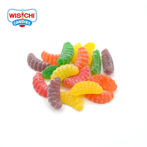 Campione gratuito caramelle di amido <span class=keywords><strong>colorate</strong></span> sfuse gommose caramelle morbide caramelle gommose arancioni sapore fruttato dolce fetta d'arancia fresca e asciutta - Product Image 3