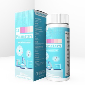 Bandelettes de test <span class=keywords><strong>urinaire</strong></span> pour analyse d'urine : LEU, NIT, URO, PRO, PH, BLO, SG, KET, BIL, GLU, ASC - Product Image 2