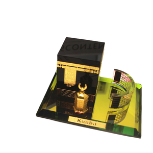 Modèle de la mosquée Kaaba musulmane, artisanat architectural islamique, figurine en cristal de collection, décoration de voiture et de maison - Product Image 1
