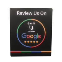 Personnaliser QR Code Socia Media Vierge Pvc Nfc Menu Présentoir de Table Stand Personnalisé Nfc Google Review Stand