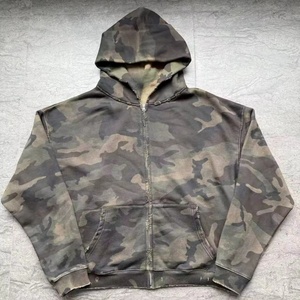 Nueva Sudadera con Capucha para Hombre, Personalizada, con Hombros Caídos, 420 GSM, 100% Algodón, Forrada, Estampado Completo, Corte Holgado, Camuflaje, Estilo Vintage, con Cierre - Product Image 1