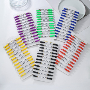 Pulseras de Arcilla Polimérica con Letras de Animadoras, 12 Sets, Joyería Unisex de Amistad para Eventos de Animadoras - Product Image 1